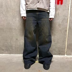 DARK NAVY WIDE LEG BAGGY DENIM 32 WAIST